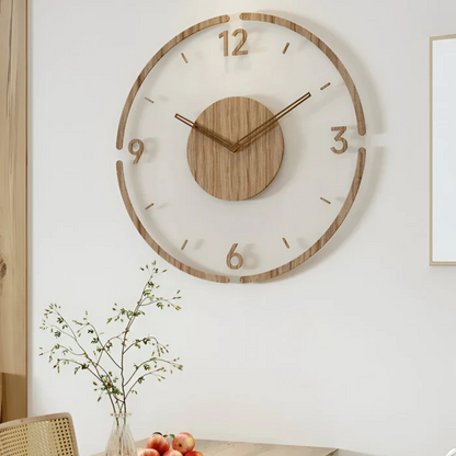 Skanto | Silent Wall Clock Wood Light – Modern Acrylic Design Clock for Living Room