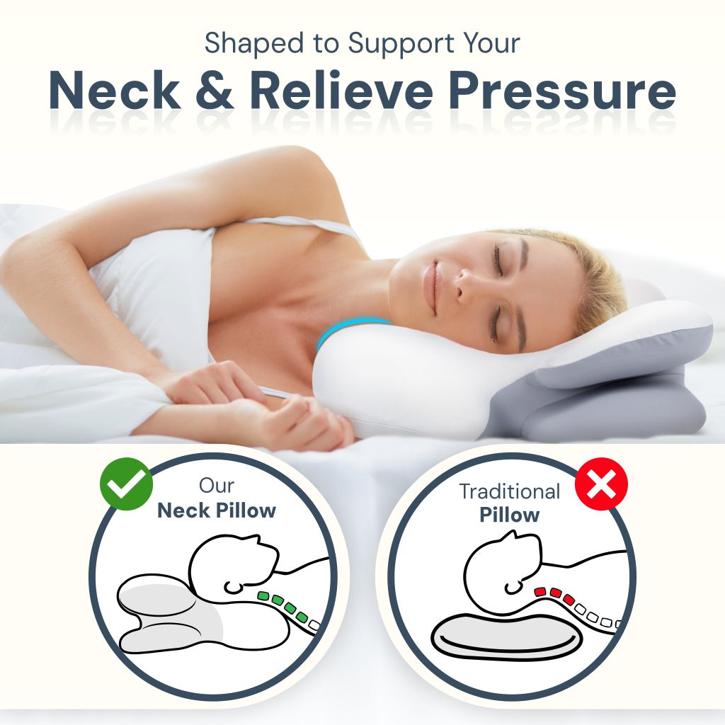 BowLift | Side Sleeper Pillow | Ergonomic Memory Foam for Neck Pain Relief & Comfortable Sleep |Best Pillow for Back Pain
