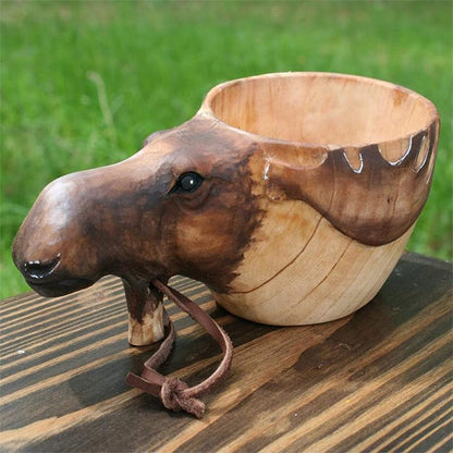 Skanto | Hand-Carved Wooden Head Mug