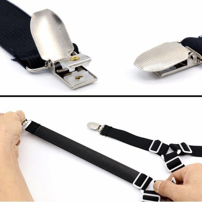 BowLift | Bed Sheet Tighter, 8-Pack Adjustable Triangular Elastic Band Straps