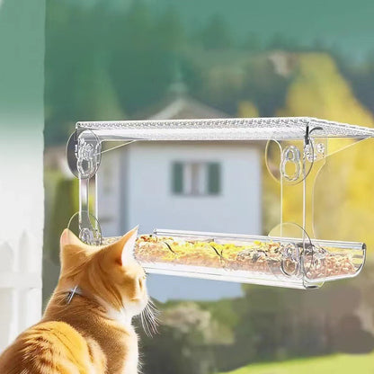 Skanto | Outdoor Clear-Window-Suction-Cup-Bird Feeder