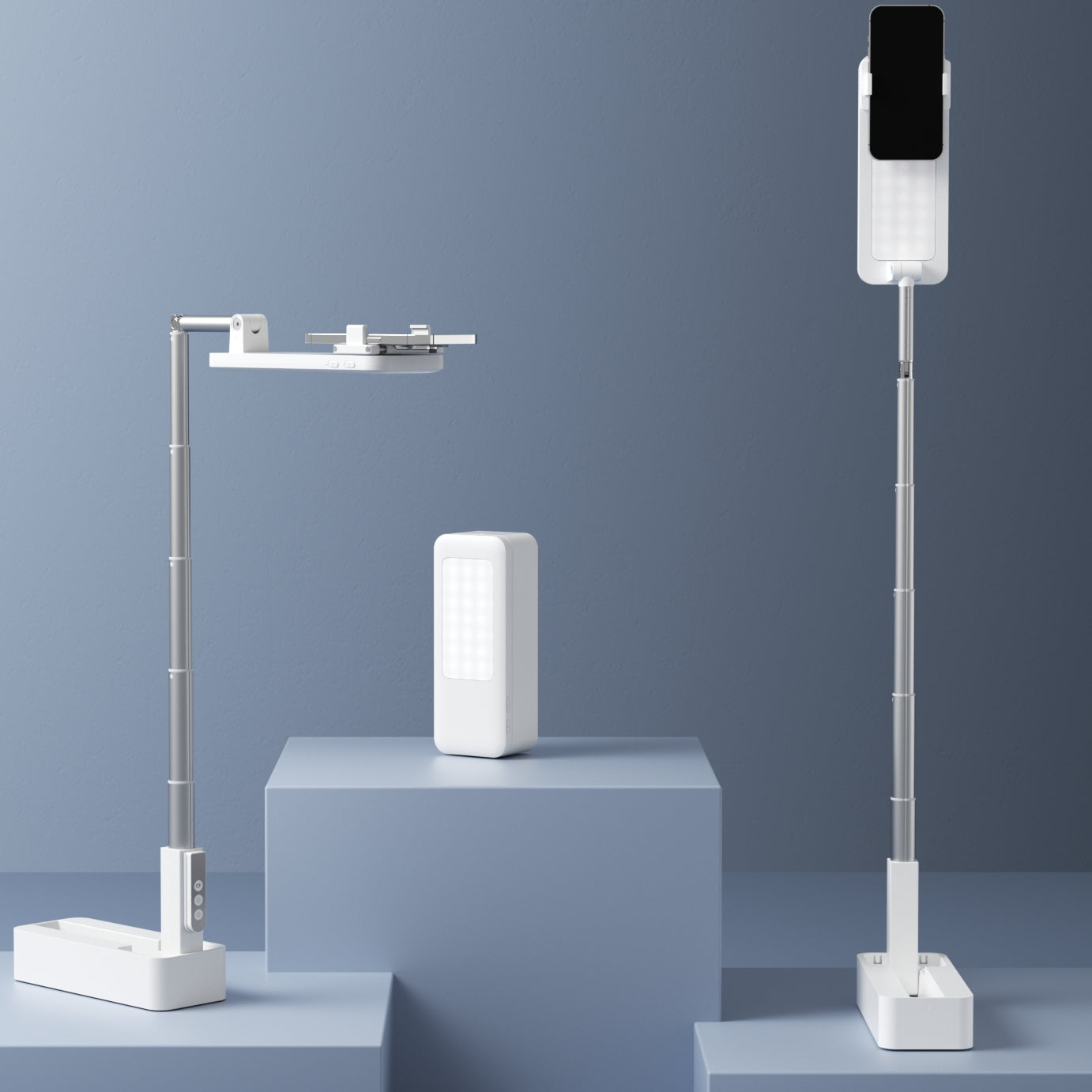Adjustable 3ft Phone Stand with 360° Rotation, Built-in Light and Wireless Remote - perfect videography, vlogging or live stream Bowlift