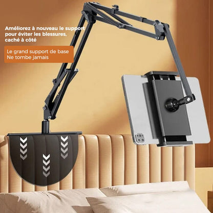 Hidden, extendable table tablet and phone holder | Bowlift