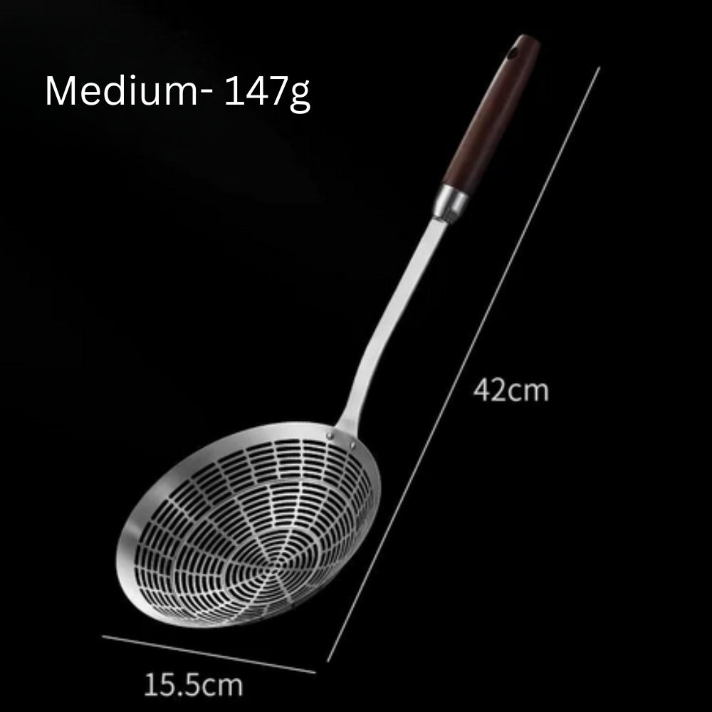 BowLift | Stainless Steel Wooden Strainer Ladle