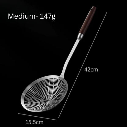 BowLift | Stainless Steel Wooden Strainer Ladle