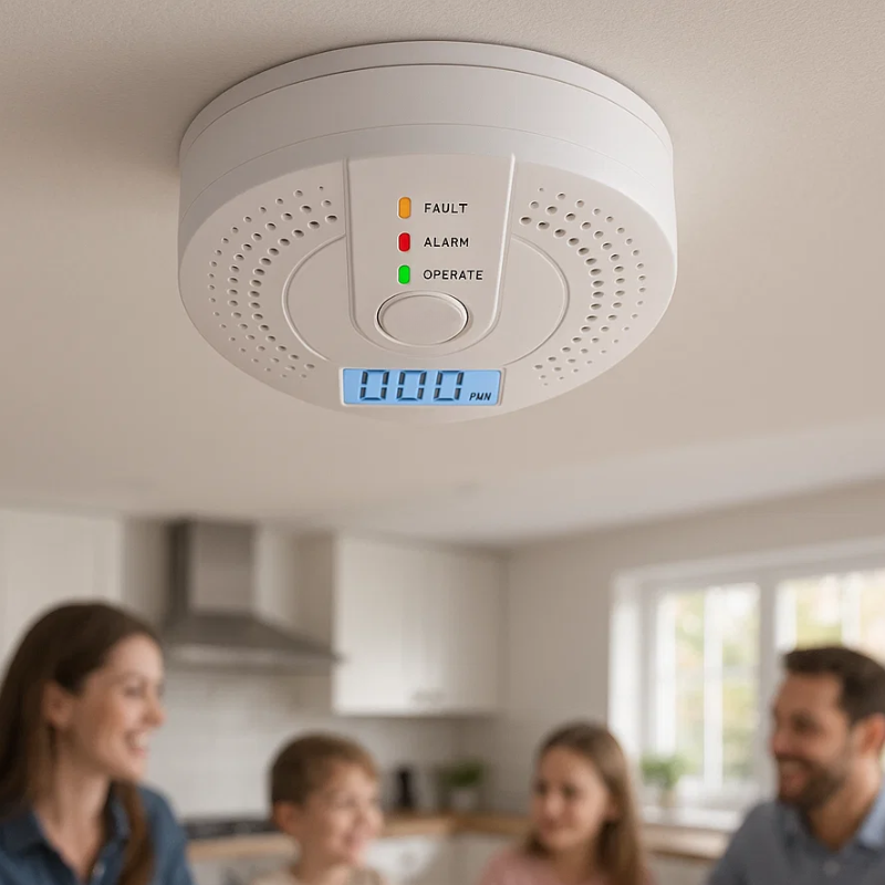 Skanto | Carbon Monoxide Detector | Reliable Alarm Sensor with LCD Screen for Home Security