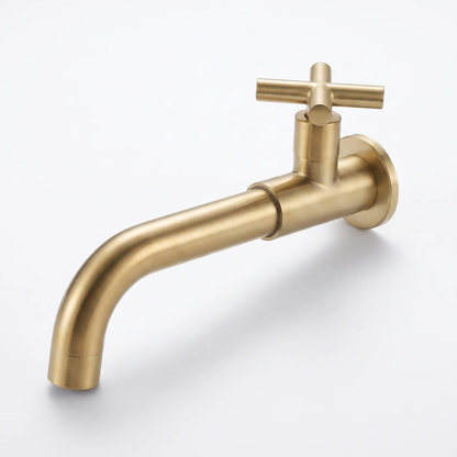 BowLift | Contemporary Wall-Mounted Bathroom Faucet Cross Handles Stainless Steel Faucet