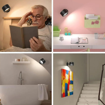 Skanto | Wireless Rechargeable 360° Wall Lamp | Energy-Saving LED, Touch Control & Versatile Home Lighting