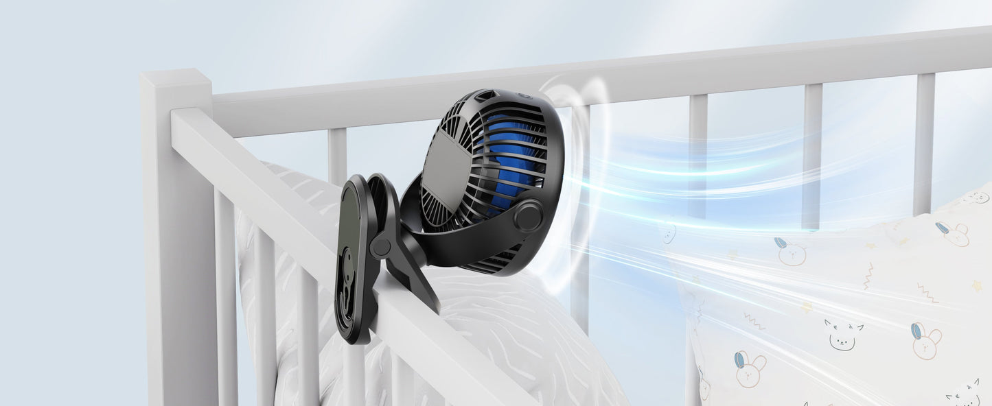 Portable Clip-On Fan - Battery-Operated Stroller Fan | Karnz
