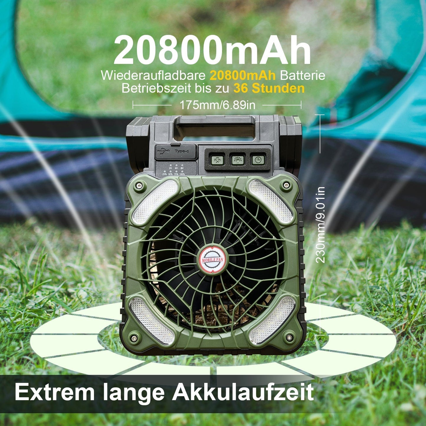 Portable Solar Camping Fan LED Light | Karnz