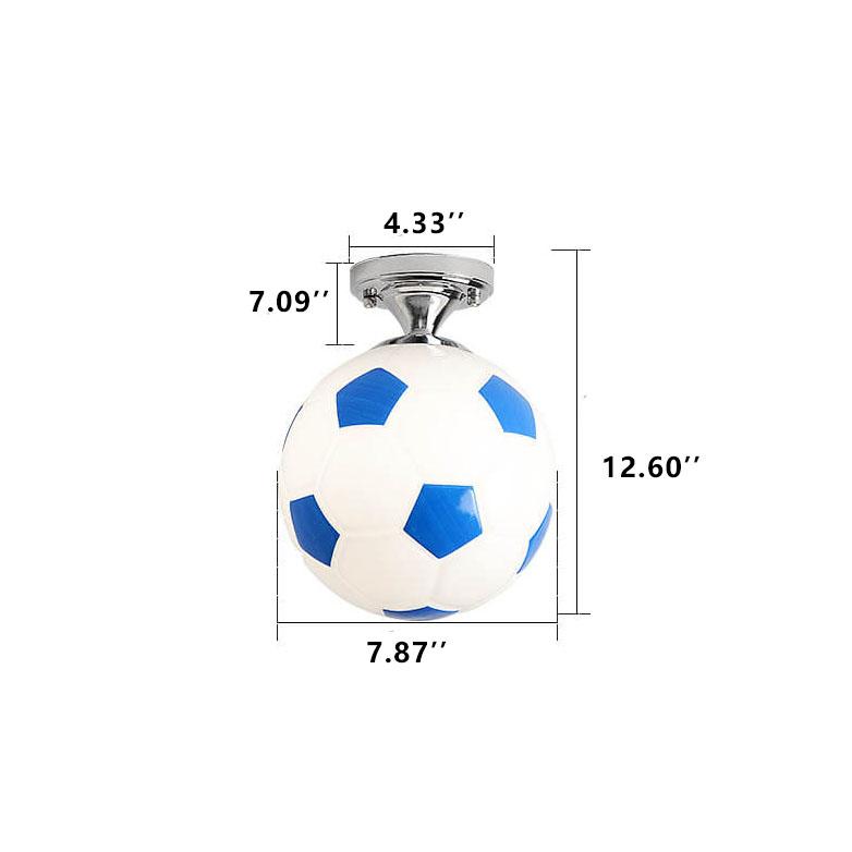 Skanto | SportLume Creative Ceiling Light | Basketball & Soccer Design | Semi-Flush Mount | Glass Lamp