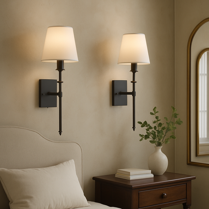 (2-piece) Wall Light Set with Cable – Stylish Lamps for Lighting Above a Mirror or Bed