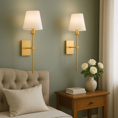 (2-piece) Wall Light Set with Cable – Stylish Lamps for Lighting Above a Mirror or Bed