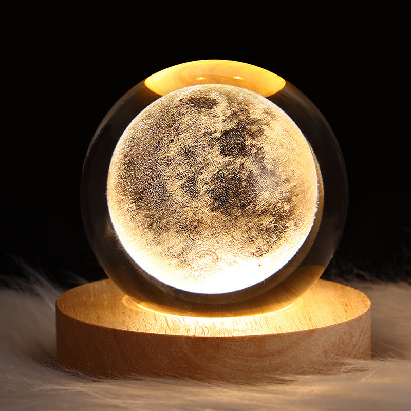 Skanto | LED Galaxy Night Light Crystal Ball Table Lamp 3D Planet Moon Lamp Bedroom Home Decor for Kids Party Birthday Gifts