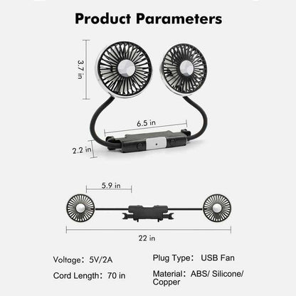 Summer Dual-Head USB Hose Fan | Karnz