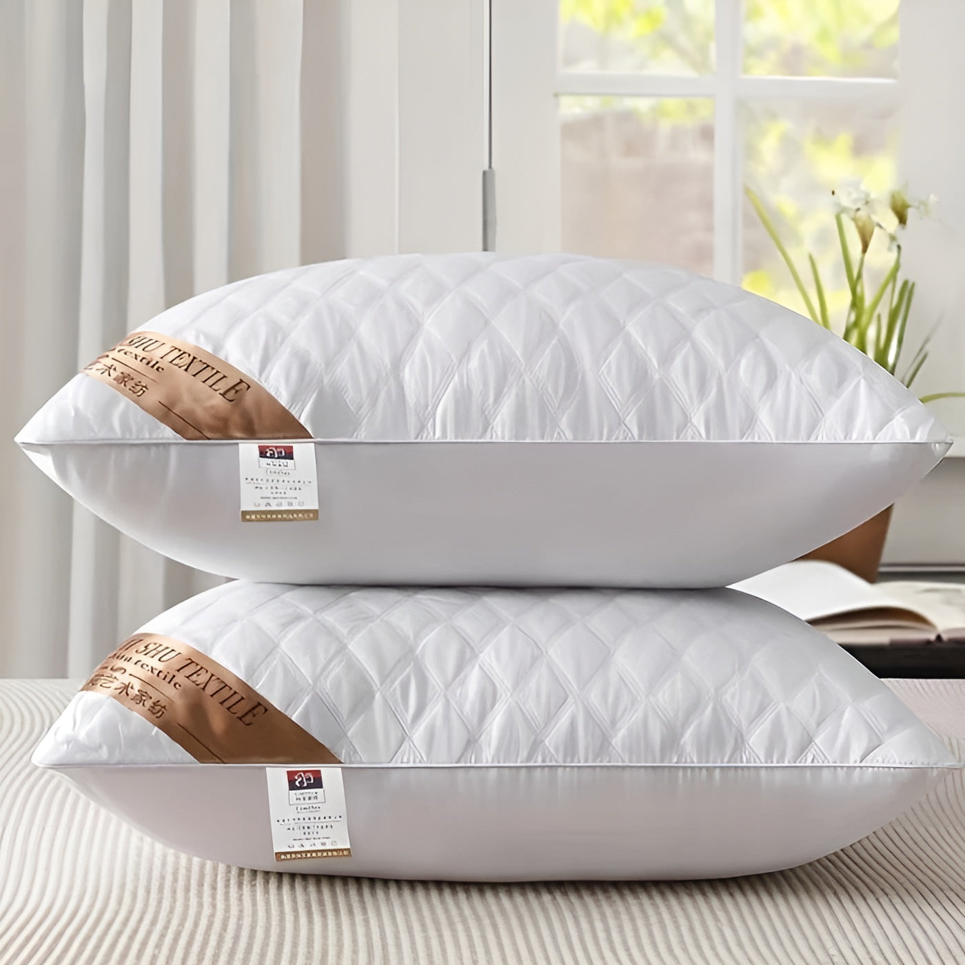 Premium Hotel Pillow – Shape-Retaining with High and Low Support | Washable Cover for All Seasons | Skanto