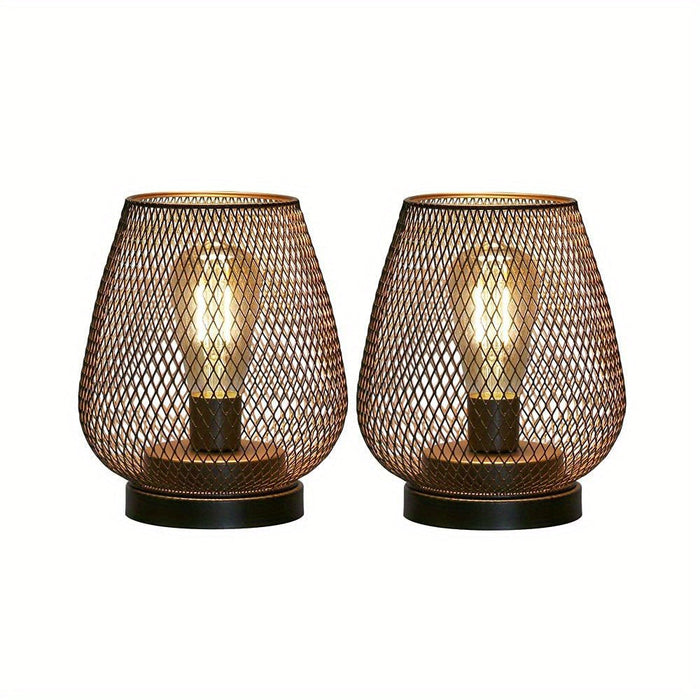Skanto | AuroraMesh Table Lamp Set – Industrial Style with Warm Ambient Lighting