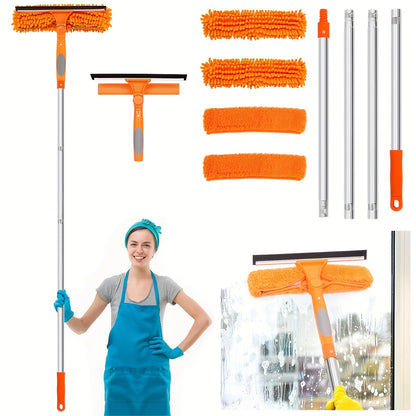 Skanto | Crystal Clear Window Cleaner – Professional 2-in-1 Telescopic Window and Glass Cleaning System