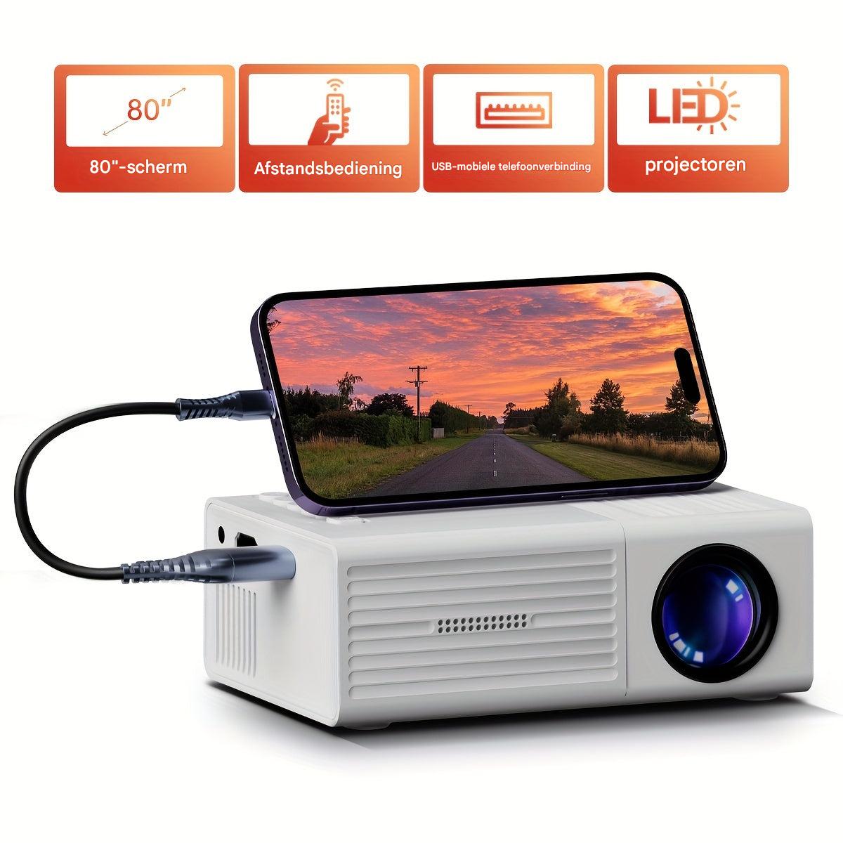 Skanto | LumoBeam Ultra-Bright Mini Projector (3000 Lumen) – Compact HD Home & Outdoor Cinema