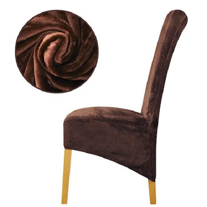 BowLift | Stretch Velvet XL Size Dining Chair Covers x4 | Soft. Stretchable & Non-Slip for Home Dining Room Decoration