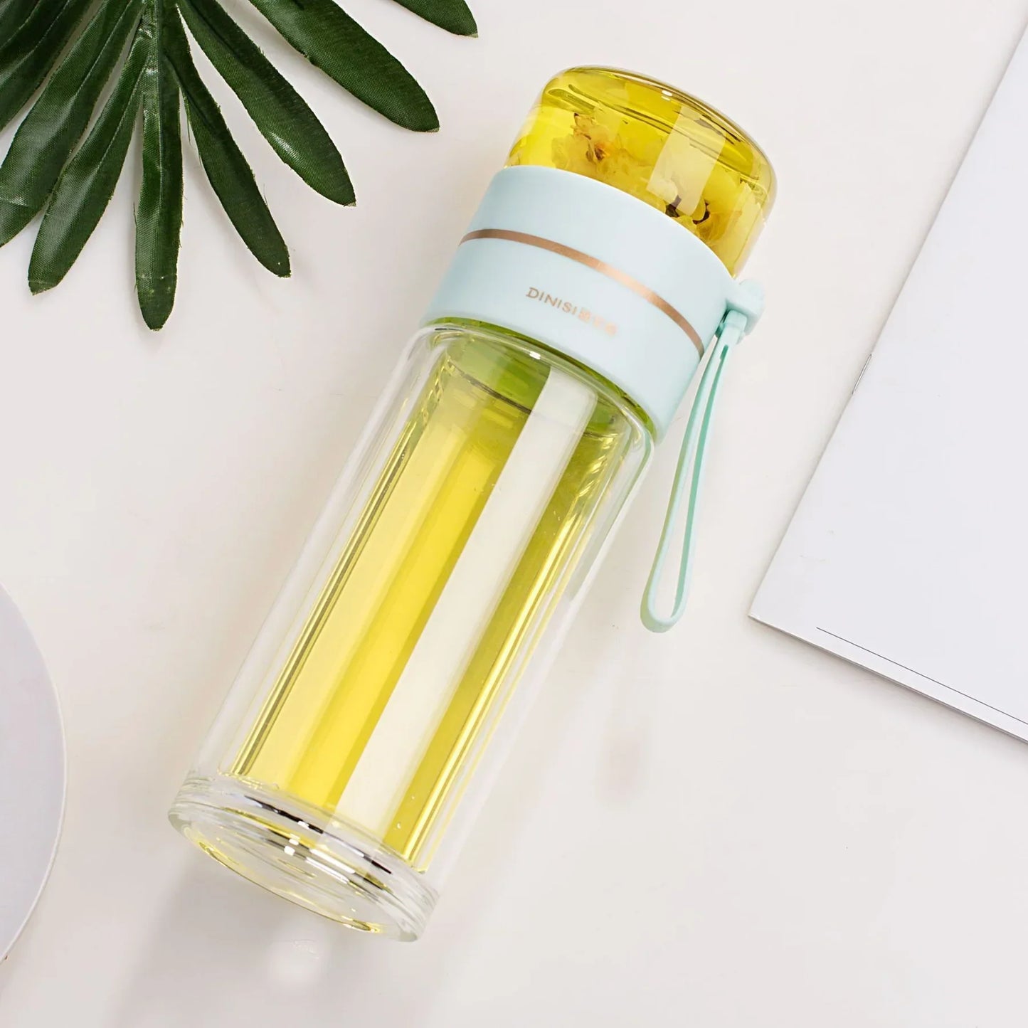 Skanto | Double-Walled Glass Bottle with Tea Filter and Infuser