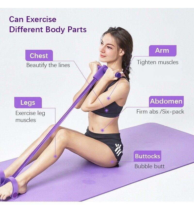 BowLift | 21 Fitness Resistance Bands-4 Tube Pedal Ankle Puller