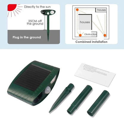 Skanto | Solar Ultrasonic Deer Repeller - Effective Deer Deterrent for Gardens & Farms Within 48 Hours