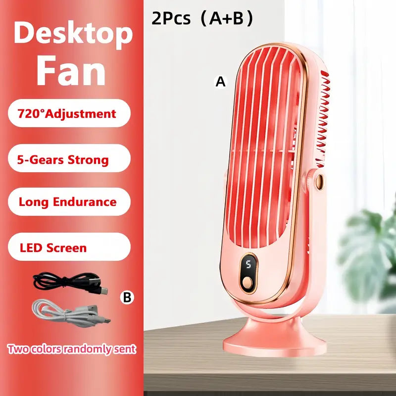 BowLift | Portable Mini Air Conditioner with USB Charging – 5 Speeds & 720° Rotation