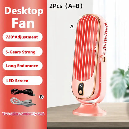BowLift | Portable Mini Air Conditioner with USB Charging – 5 Speeds & 720° Rotation