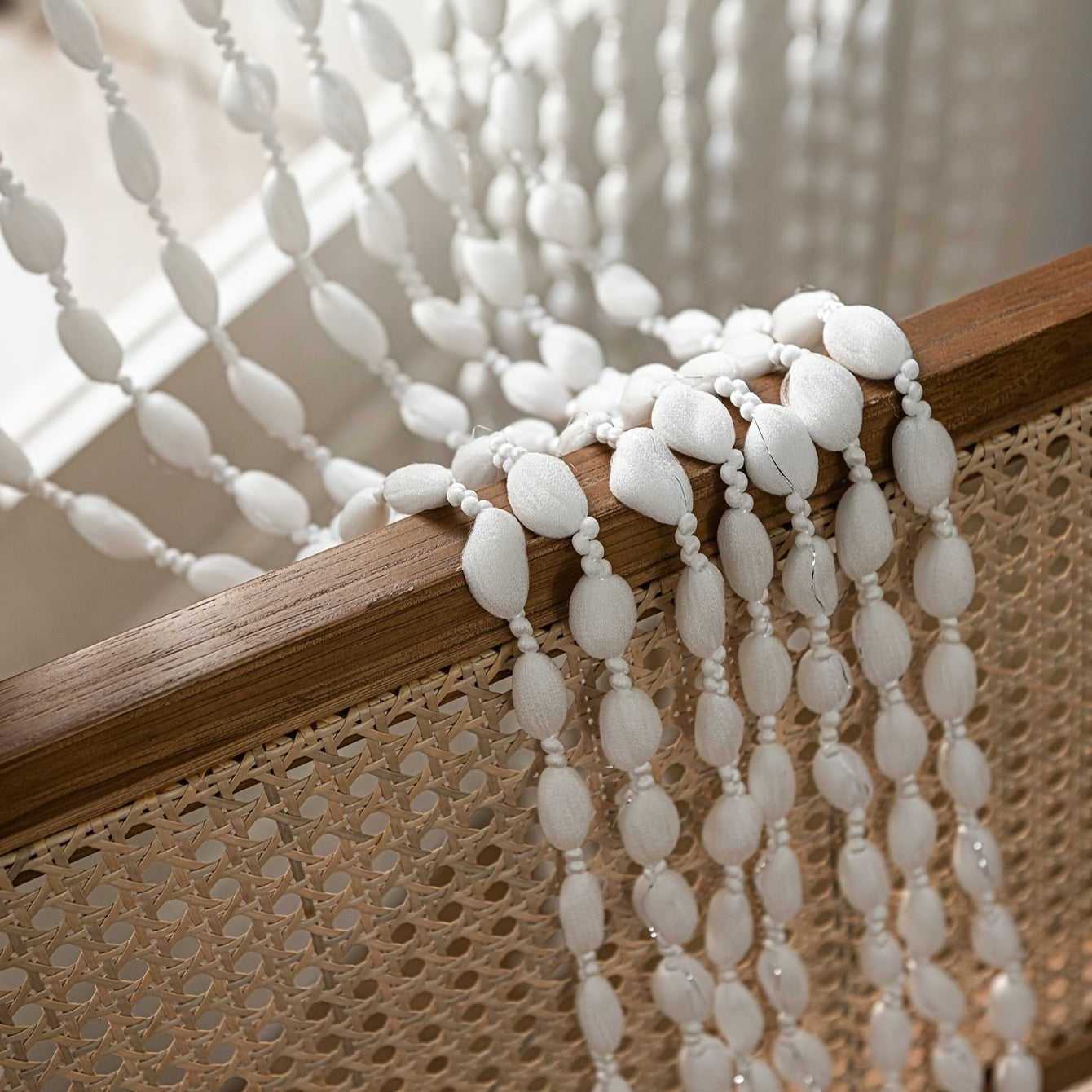 BohoDream Bed Canopy with Pearls for Bedroom or Play Area | Karnz