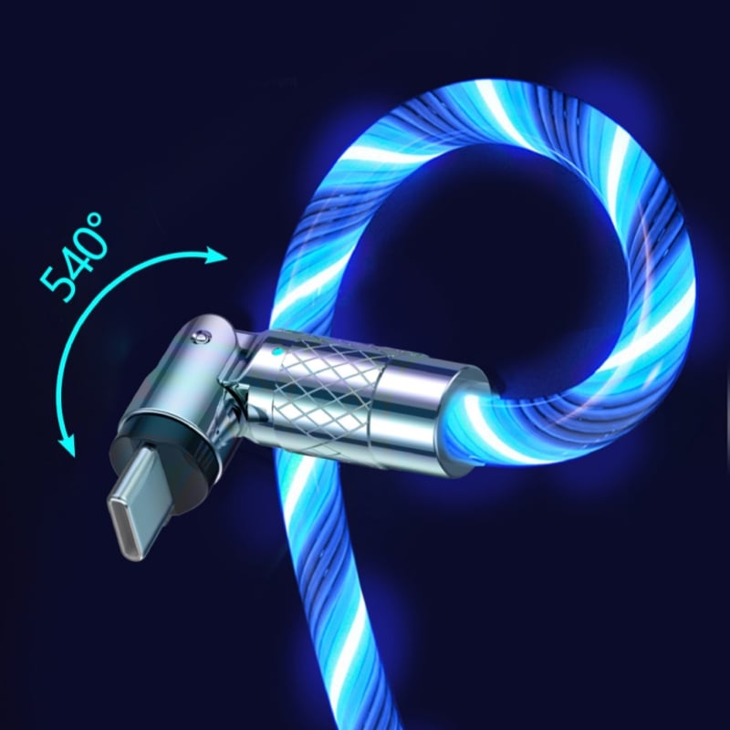 Magnetic Charging Cable | 540° Rotatable Connector | Fast Charging with LED Lighting