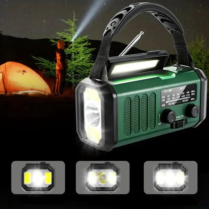 Skanto | Solar Emergency Radio with Power Bank – Crank Radio with LED Light for Camping & Outdoors