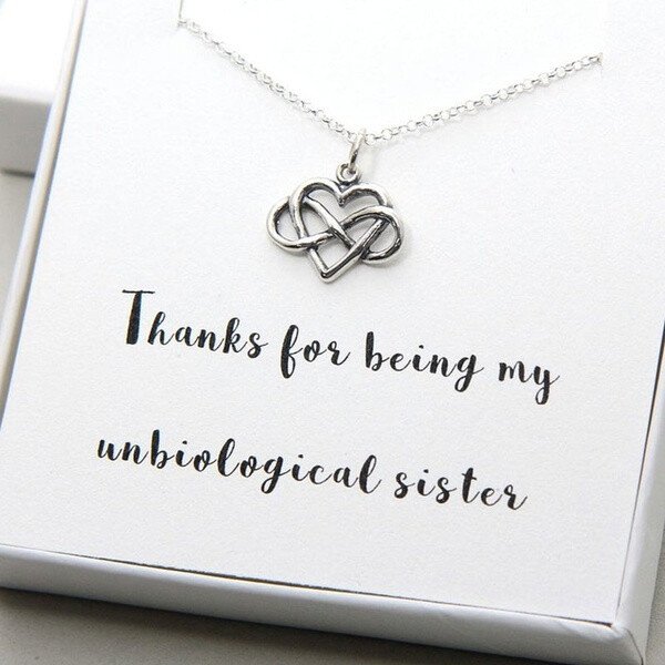 Skanto | Love Bow Non-Biological Sister Necklace Best Friend Necklace