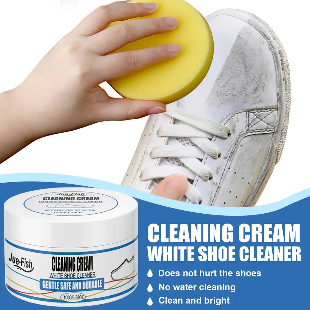 2-piece set white shoe cleaning cream – gentle stain remover for sparkling clean shoes!