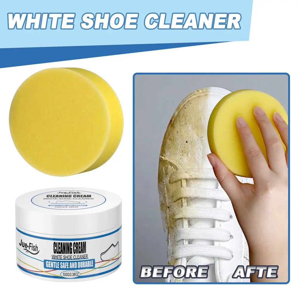 2-piece set white shoe cleaning cream – gentle stain remover for sparkling clean shoes!