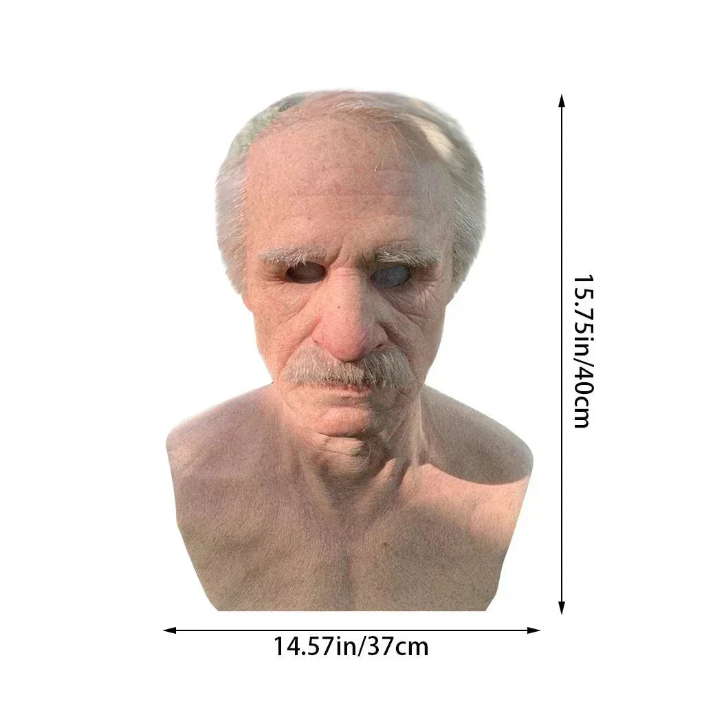 Creepy Old Man Mask – Realistic Latex Halloween Mask for Adults | Bowlift