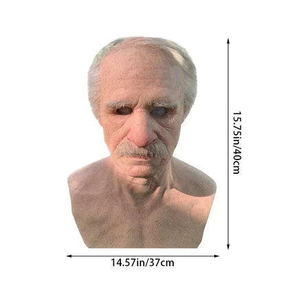 Creepy Old Man Mask – Realistic Latex Halloween Mask for Adults | Bowlift