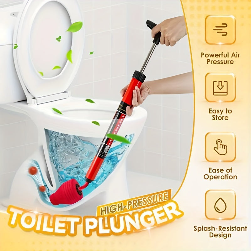 Skanto | Heavy-Duty Pneumatic Toilet Cleaner - High-Pressure Drain Cleaner with Humanized Pump Design, Rubber Material, Commercial Tool for Removing Toilet, Sink, and Pipe Clogs.