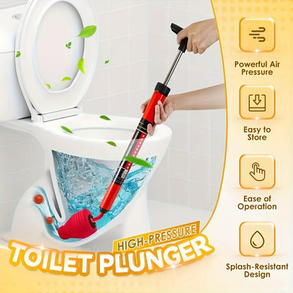 Skanto | Heavy-Duty Pneumatic Toilet Cleaner - High-Pressure Drain Cleaner with Humanized Pump Design, Rubber Material, Commercial Tool for Removing Toilet, Sink, and Pipe Clogs.