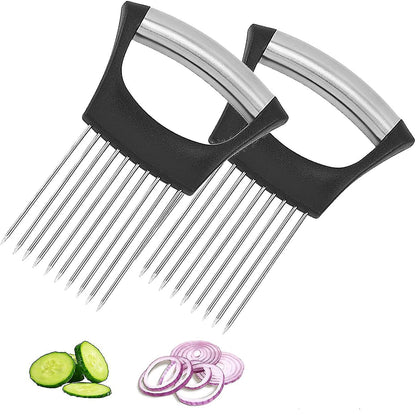 Stainless Steel Onion Cutter Holder, Food Slicers Assistant Tomato Slicer Holder | Bowlift