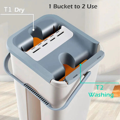 Spin Mop Bucket With Reusable Mop Pads Skanto