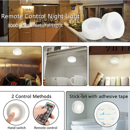 3 Pack Wireless LED Cabinet Lights with Remote Control Karnz