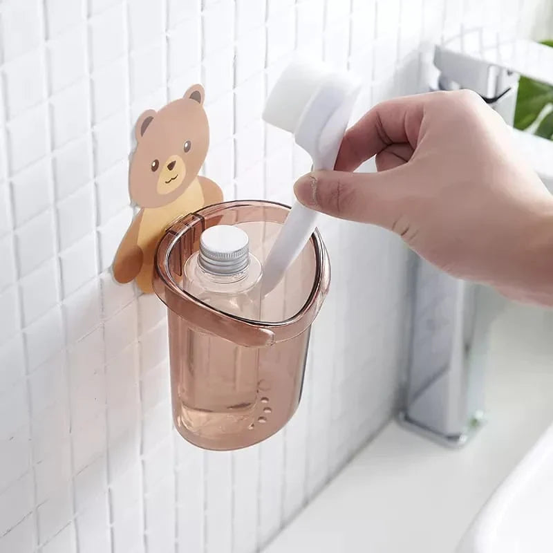 Bear Toothbrush Holder Cup Wall-Mounted Karnz