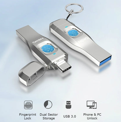 BowLift | USB3.0 Fingerprint Encryption USB Flash Disk with APP Management System, for Business / Personal Data Security
