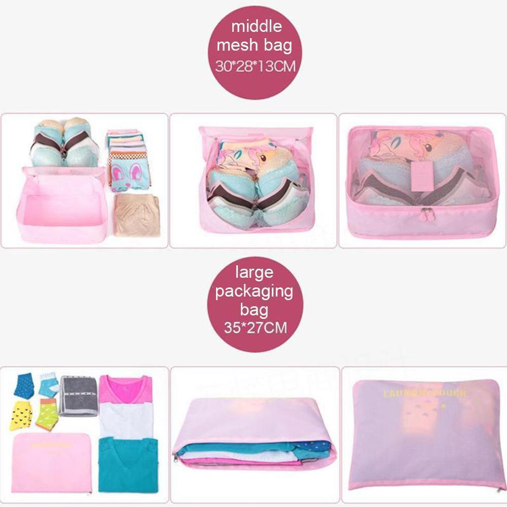 Travel clothing storage bag (1 Set, 6 Pieces)