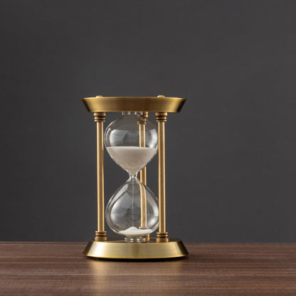 Karnz | 3/5/10 Minute Retro Metal Craft Hourglass Pendulum Home Office Desktop Arrangement Ornament Sand Timer Decoration