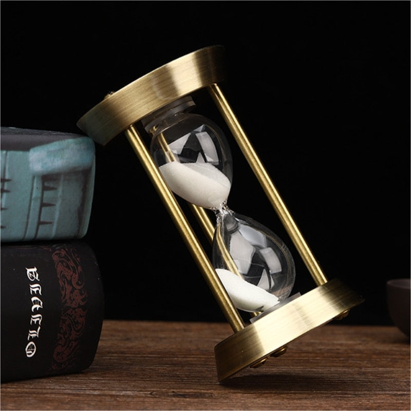 Karnz | 3/5/10 Minute Retro Metal Craft Hourglass Pendulum Home Office Desktop Arrangement Ornament Sand Timer Decoration