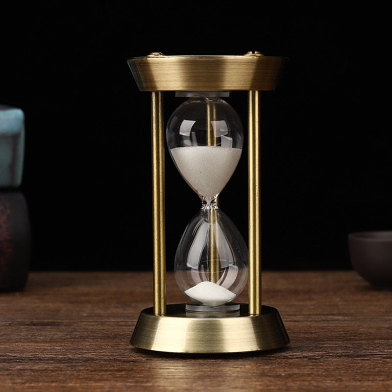 Karnz | 3/5/10 Minute Retro Metal Craft Hourglass Pendulum Home Office Desktop Arrangement Ornament Sand Timer Decoration