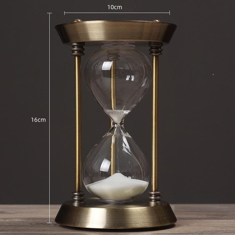 Karnz | 3/5/10 Minute Retro Metal Craft Hourglass Pendulum Home Office Desktop Arrangement Ornament Sand Timer Decoration