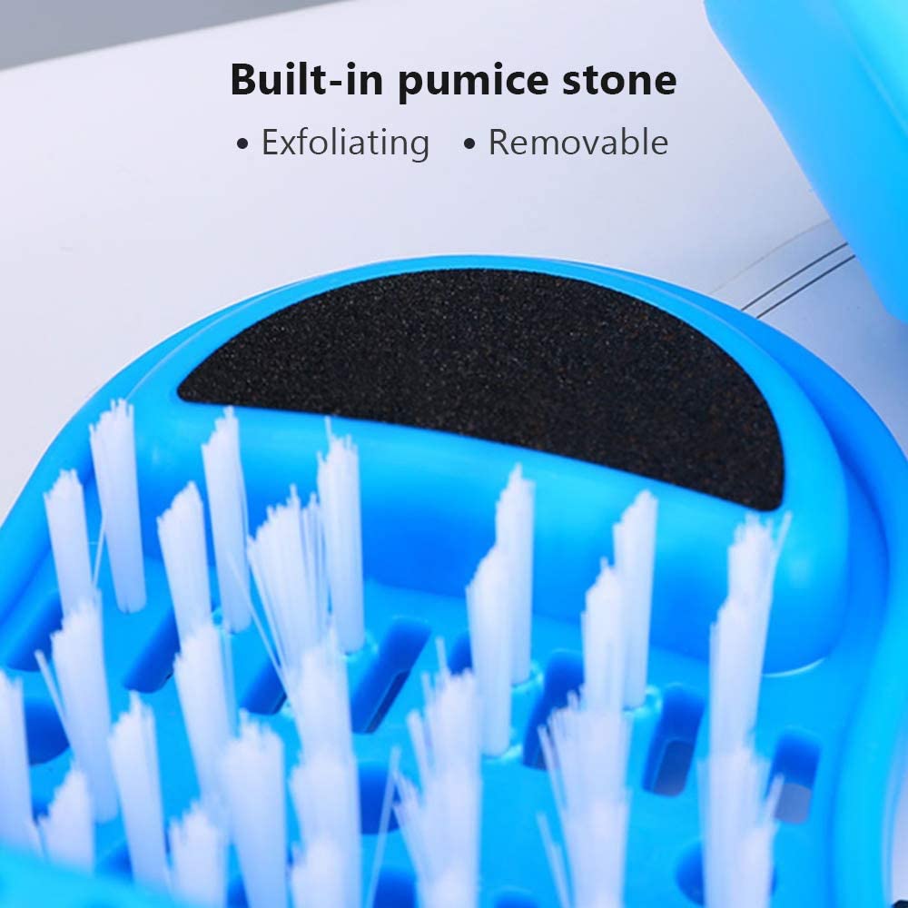 Easy Feet Cleaning Brush Exfoliating Foot Massager Slipper for Unisex Adults, 1 Pc (Blue) Bowlift
